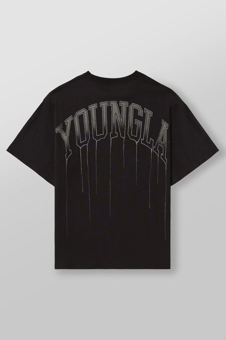 W428 - Drip Oversized Tee - Black Wash
