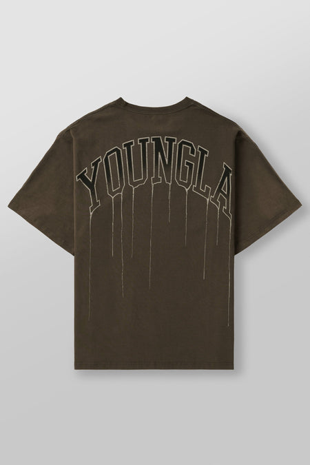 W428 - Drip Oversized Tee - Brown Wash