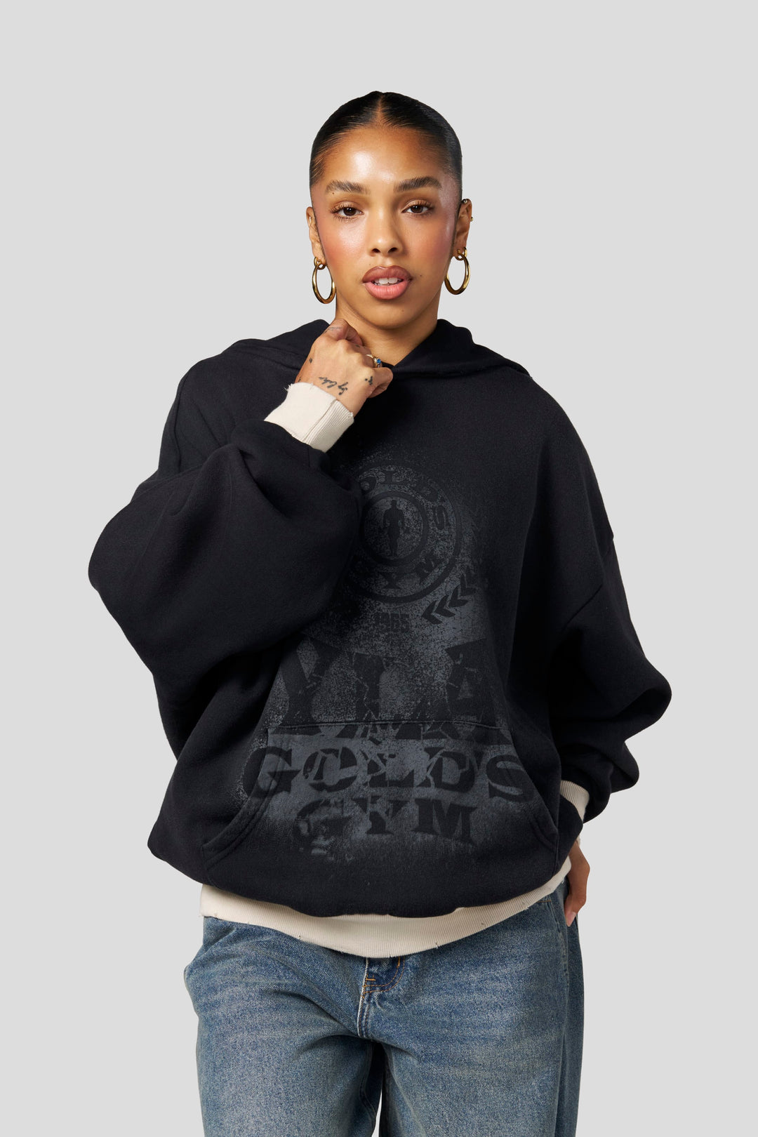 W5202 - Gold's Iron Legacy Vintage Hoodie - Black