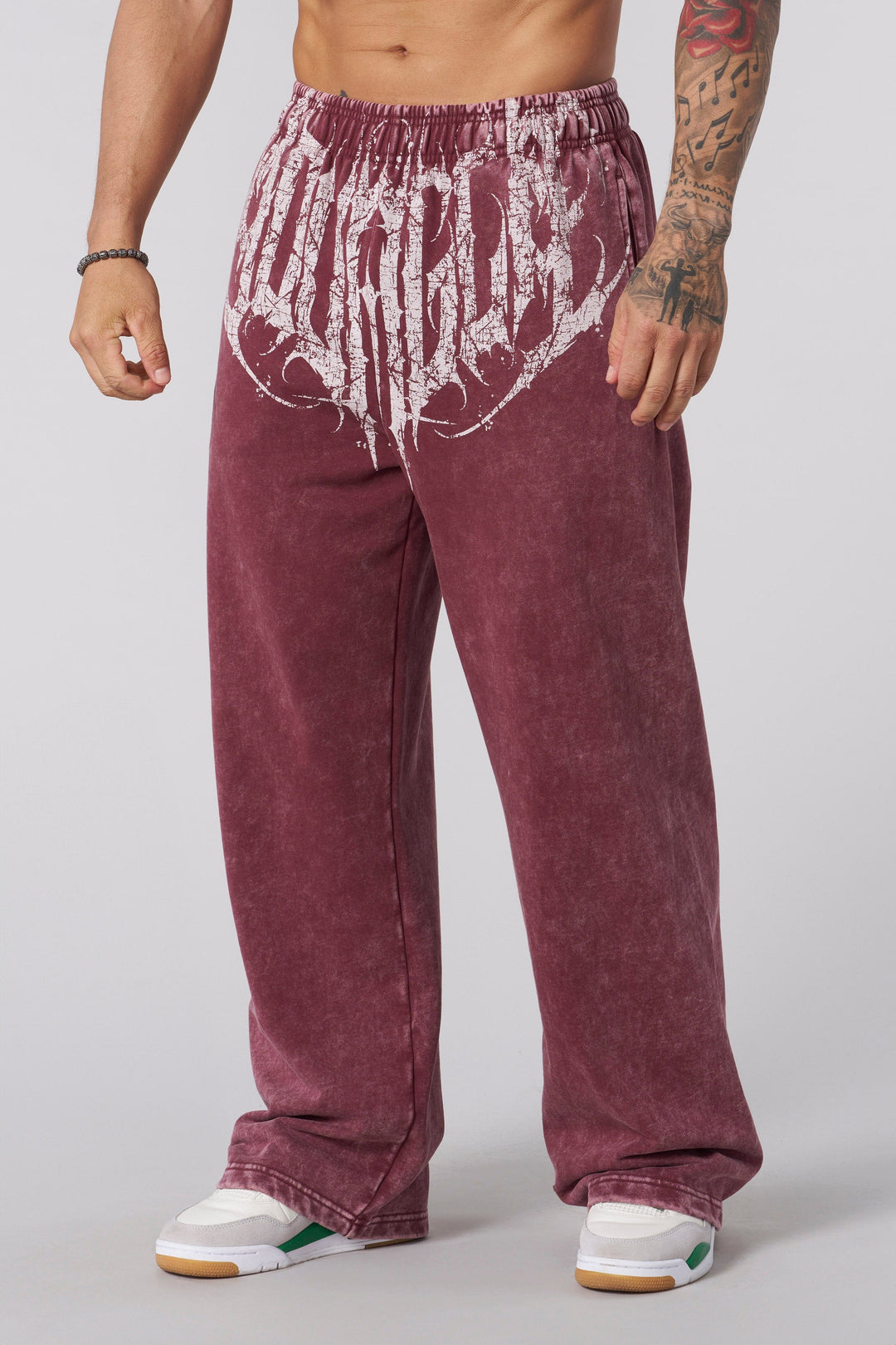 Dark Wave Joggers - Burgundy Wash