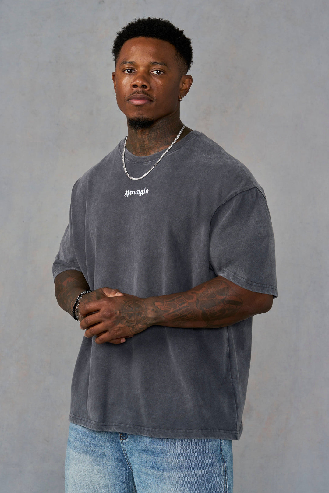 Core Relaxed Tees - Charcoal Wash