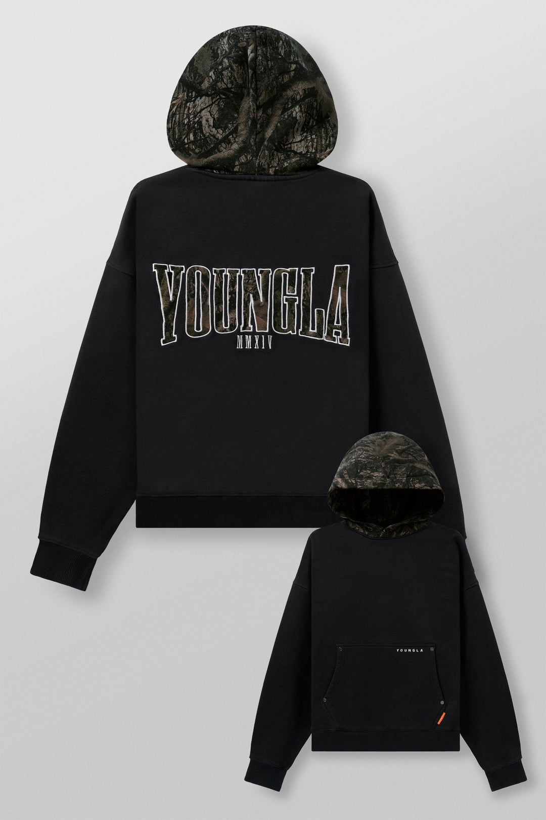 Tree Camo Hoodies - Black Wash