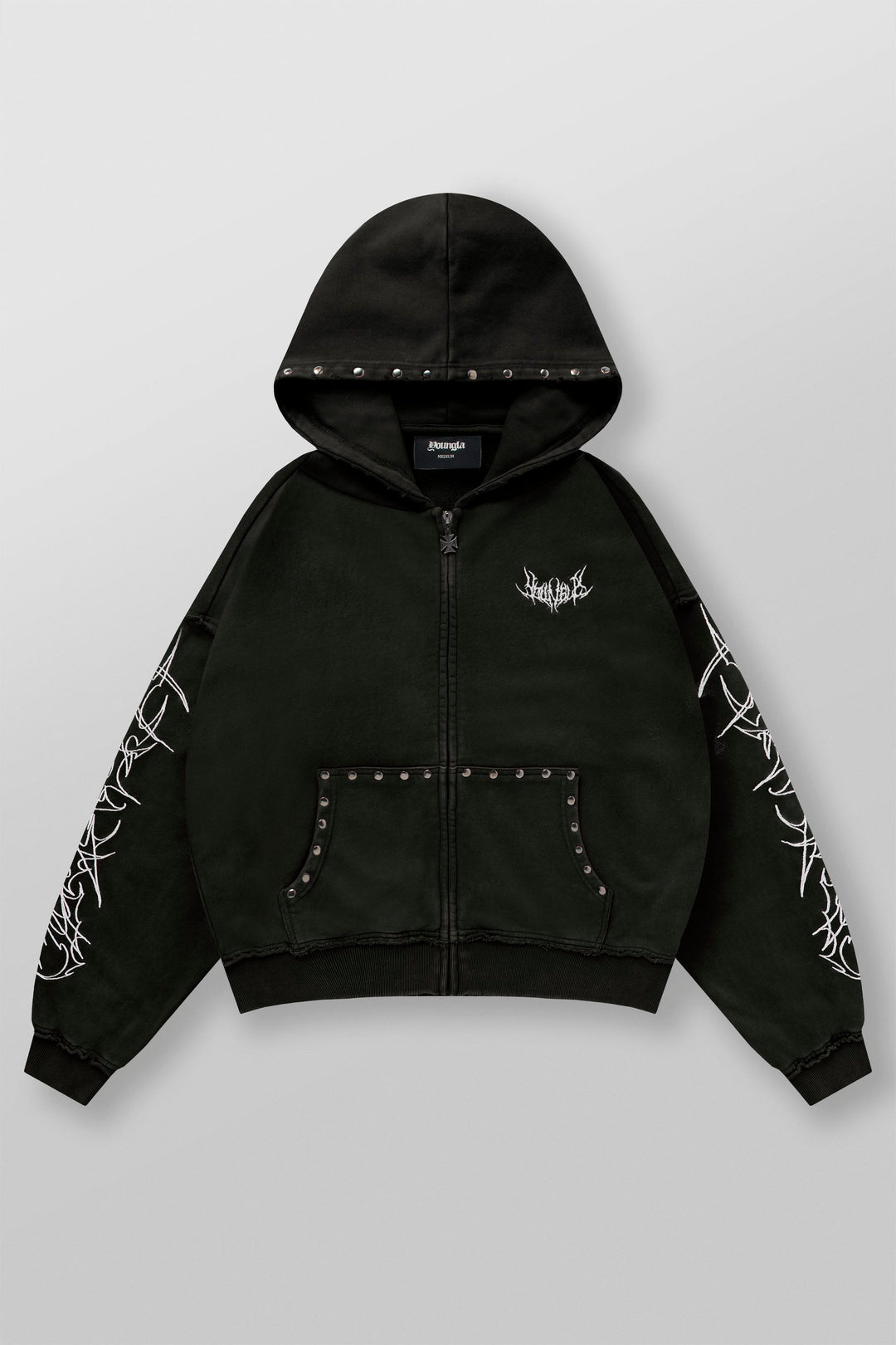 Tribal Stud Zip-Ups - Black Wash