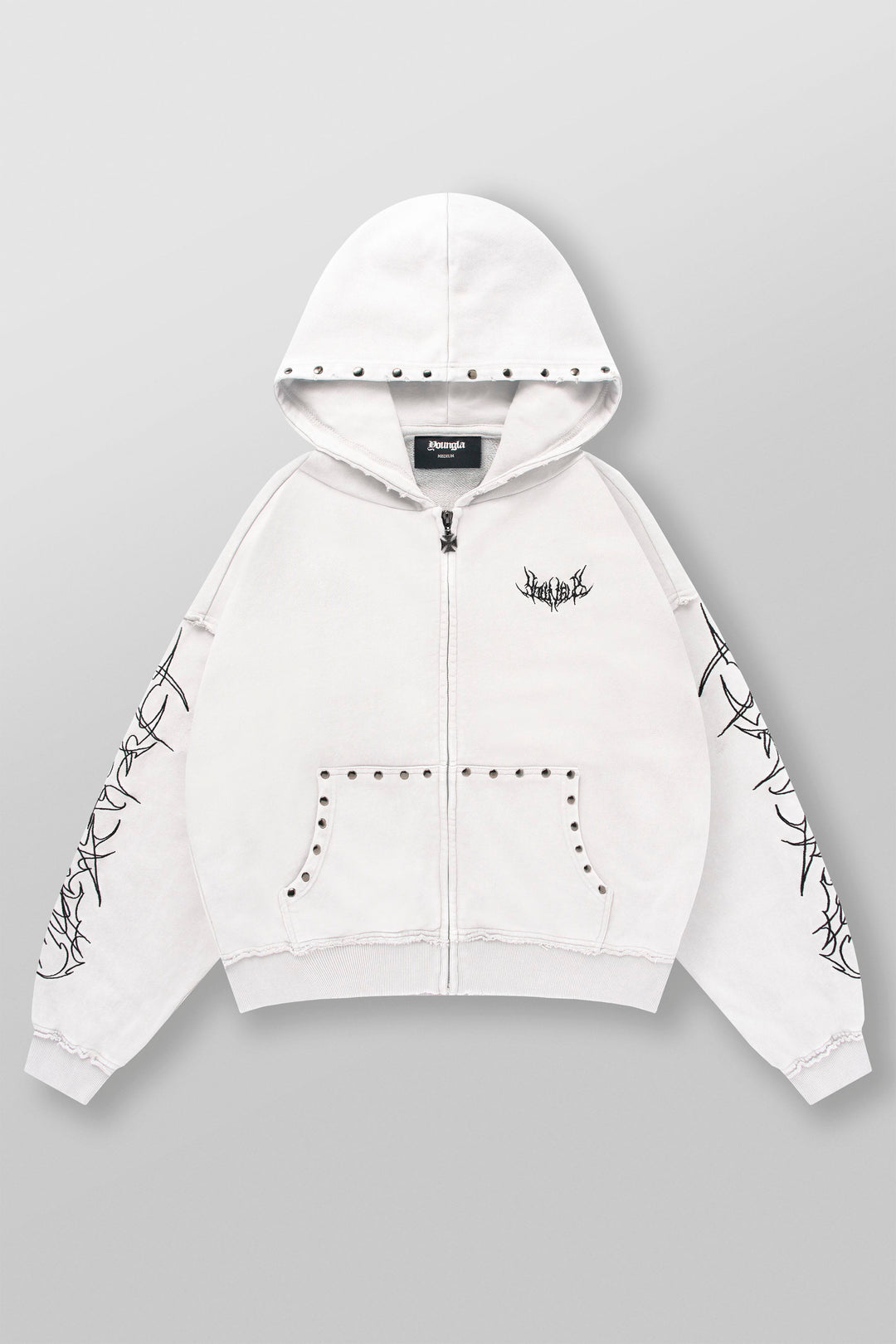 Tribal Stud Zip-Ups - White