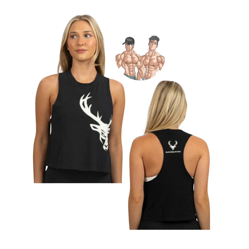 ROPA CROPPED MUSCLE TANK BLACK/WHITE LOGO