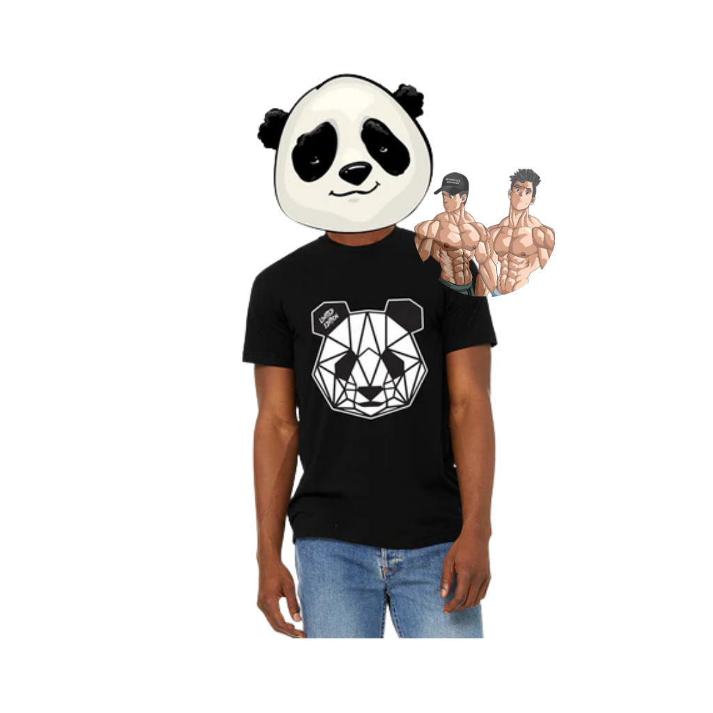 ROPA T-SHIRT PANDA HEAD BLACK