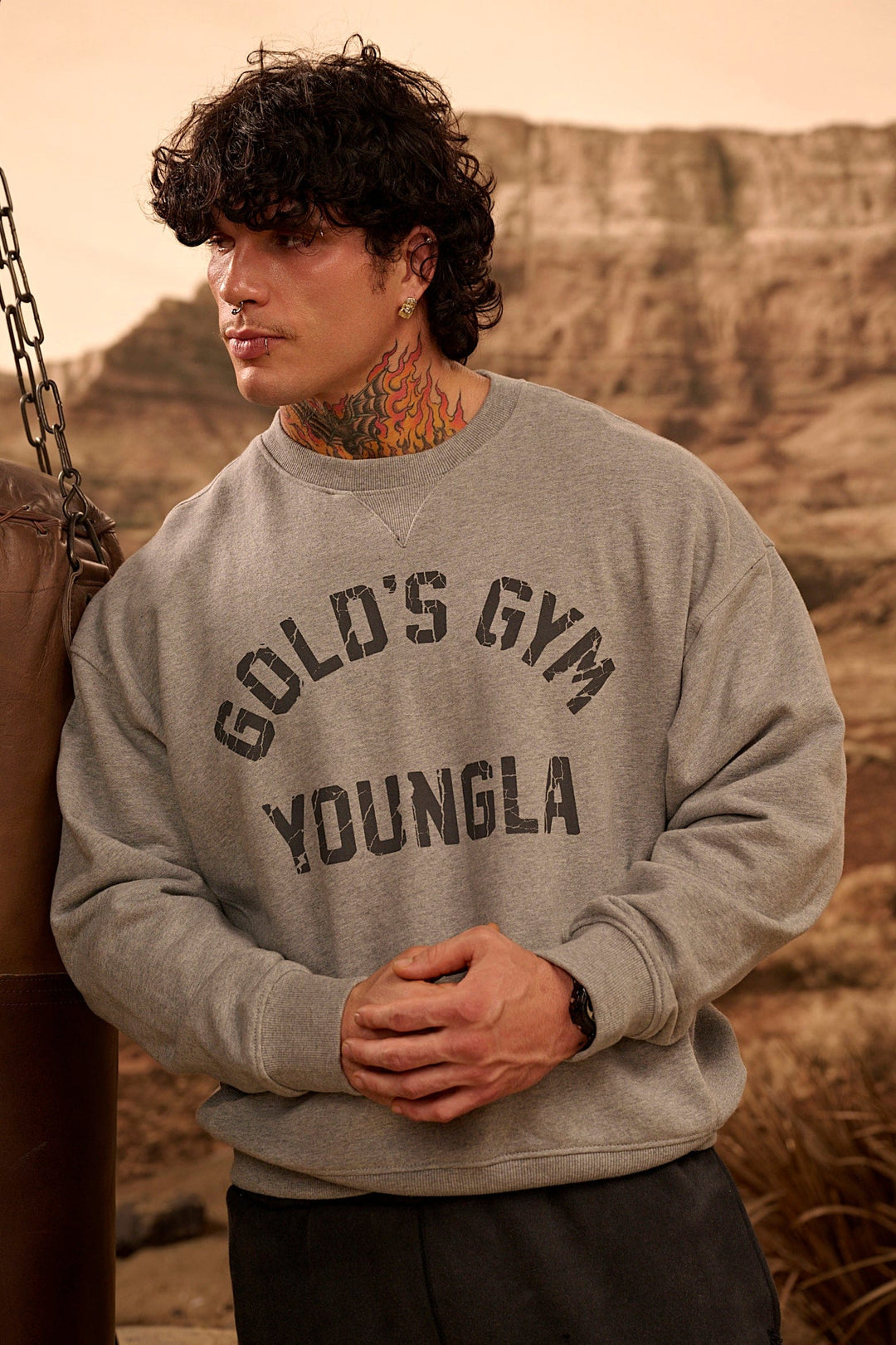 5166 - Gold's Iron Legacy Vintage Crewnecks - Heather Grey