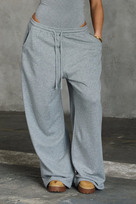 W2296 - Super Baggy Sweats - Heather Grey