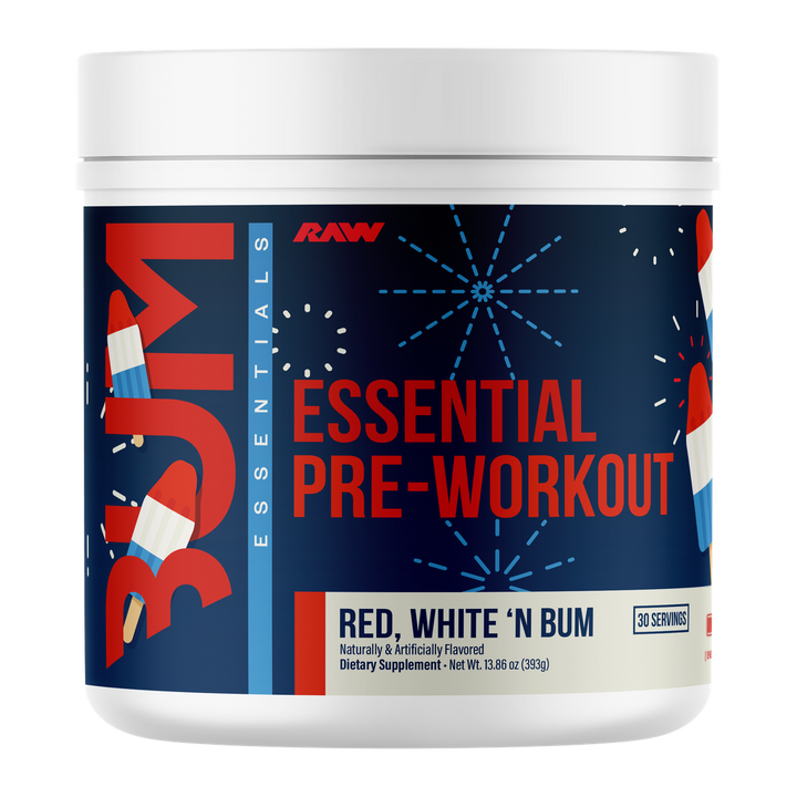CBUM ESSENTIAL PWO 30 SERV - RED WHITE AND BUM