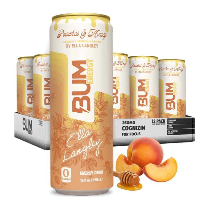 BUM ENERGY DRINK 12 OZ/12 PACK - PEACHES & HONEY