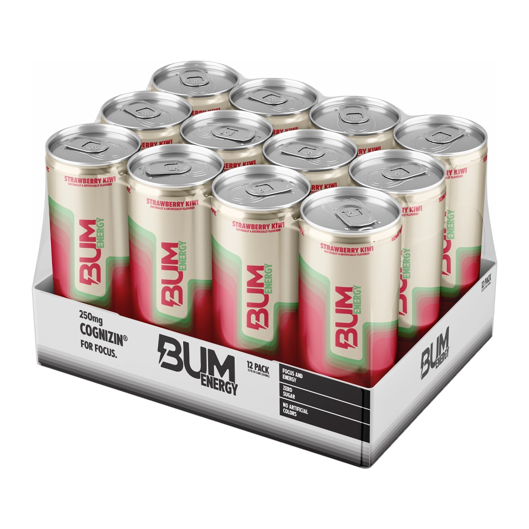 BUM ENERGY DRINK 12 OZ/12 PACK - STRAWBERRY KIWI