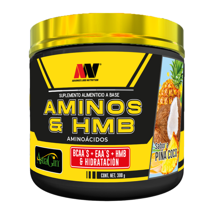 AMINO & HMB CON ASTRAGIN 300GRS - PIÑA COCO