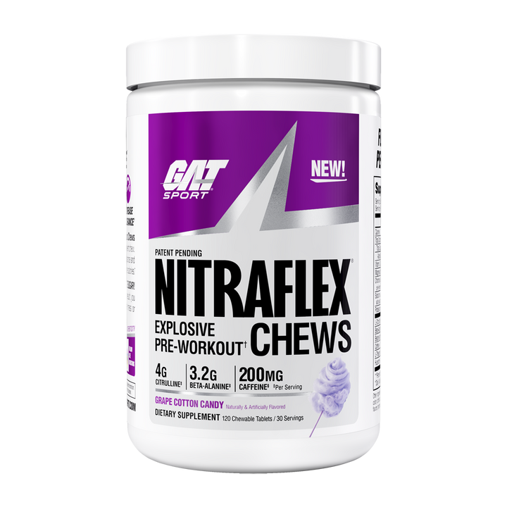 NITRAFLEX PRE WORKOUT CHEWS 30 SERV - GRAPE COTTON CANDY