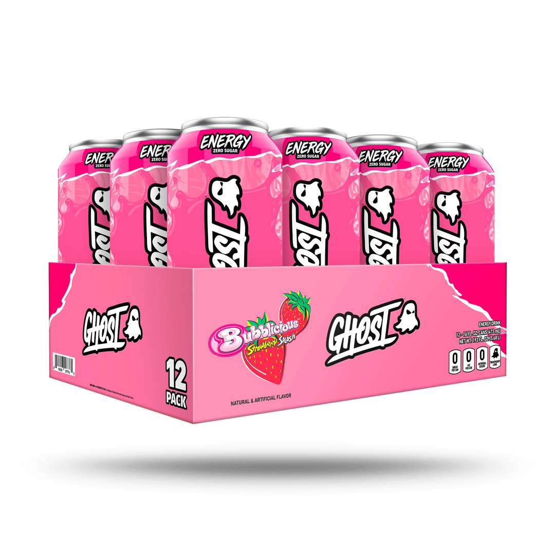 ENERGY 16 OZ 12 PK - BUBBLICIOUS STRAWBERRY SPLASH