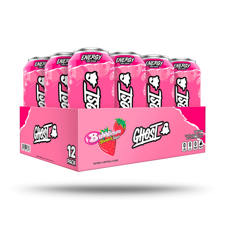 ENERGY 16 OZ 12 PK - BUBBLICIOUS STRAWBERRY SPLASH