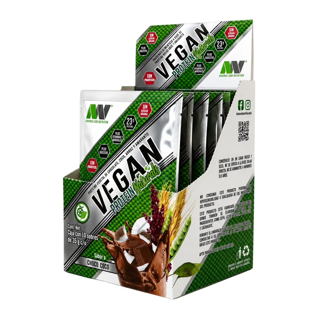 VEGAN PROTEIN NATURALS CAJA CON 10 SOBRES 35 GR C/U
