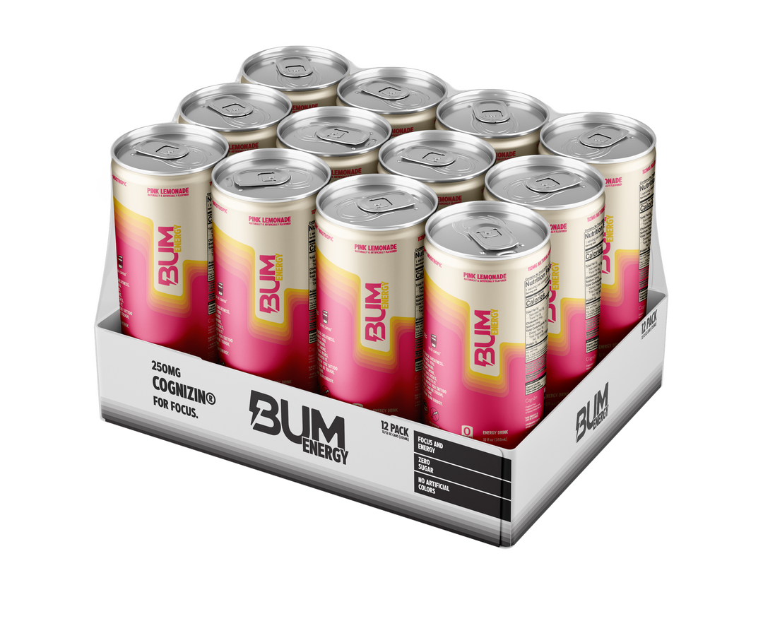 BUM ENERGY DRINK 12 OZ/12 PACK - PINK LEMONADE