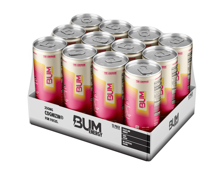 BUM ENERGY DRINK 12 OZ/12 PACK - PINK LEMONADE