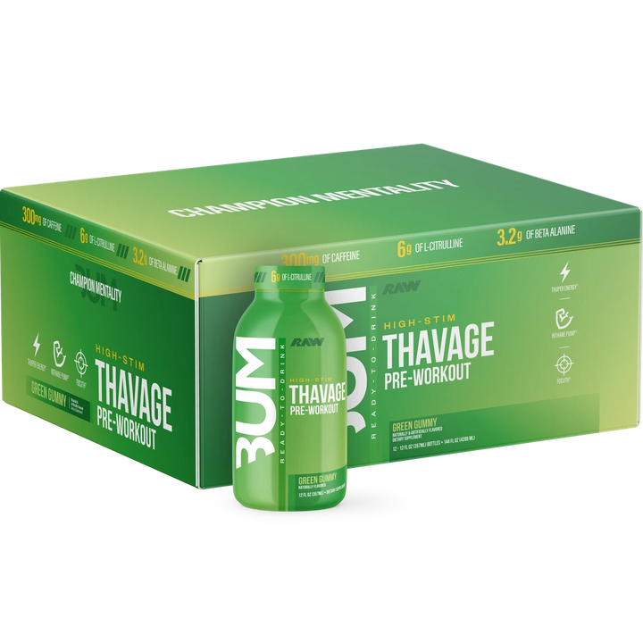 BUM THAVAGE RTD PWO 12 OZ/ 12 PACK - GREEN GUMMY