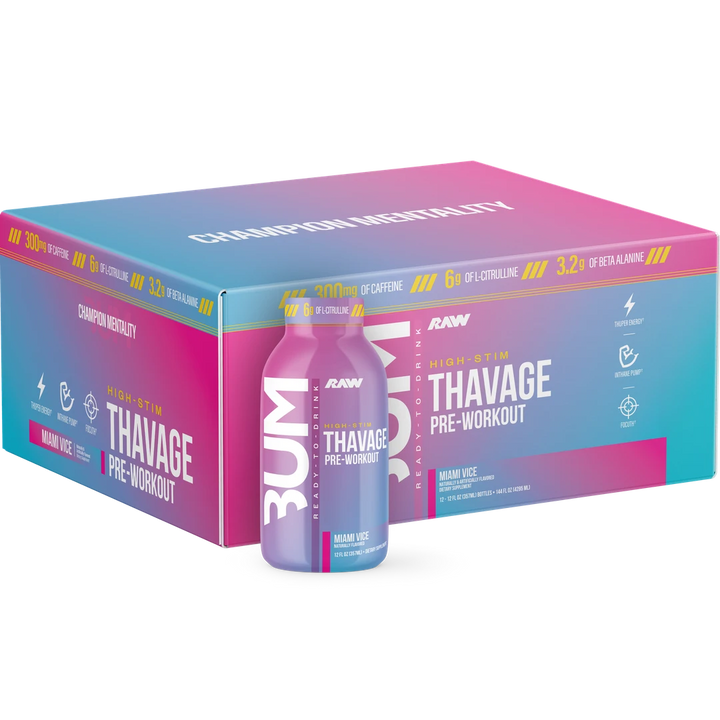 BUM THAVAGE RTD PWO 12 OZ/ 12 PACK - MIAMI VICE