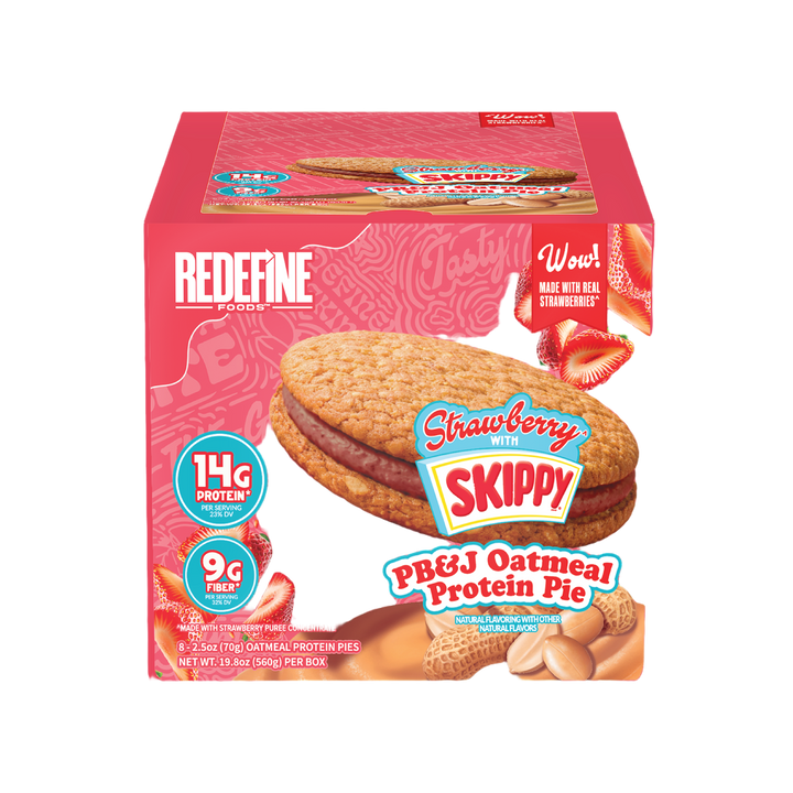 OATMEAL PROTEIN PIE 8 CT BOX - PEANUT BUTTER & JELLY STRAWBERRY