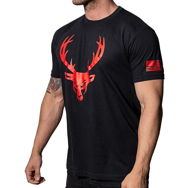 ROPA FLAG TSHIRT BLACKRED LOGO XL