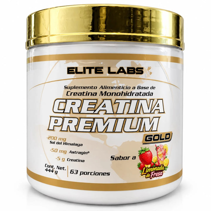 CREATINA GOLD PREMIUM + ASTRAGIN 63 SERV LIMONADA DE FRESA
